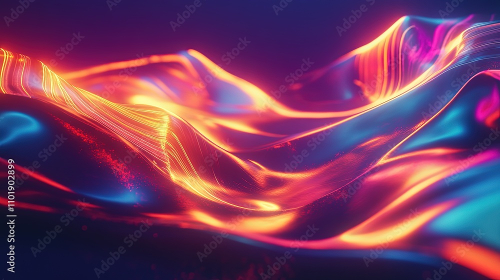 Obraz premium line neon effect abstract background