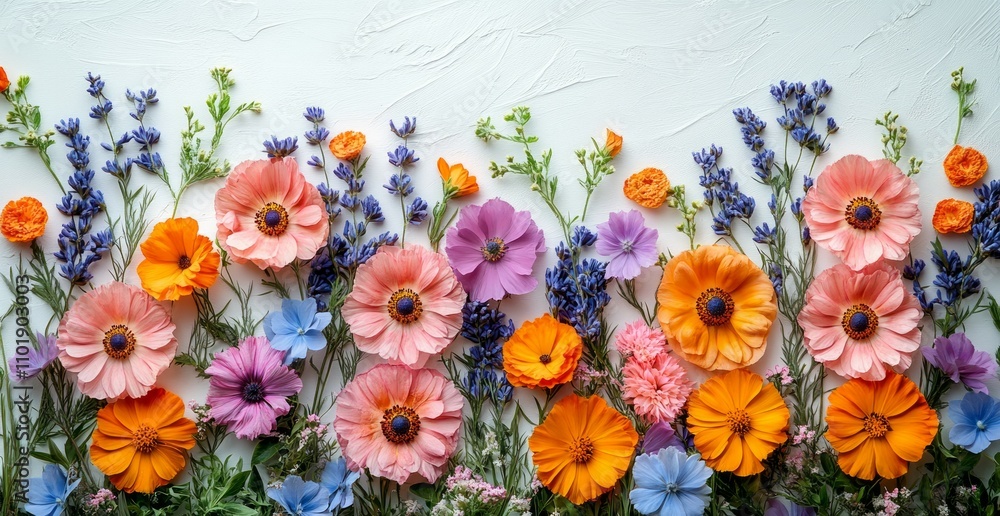 Fototapeta premium Flowers on a white background 
