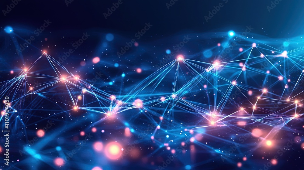 Naklejka premium line neon effect abstract background