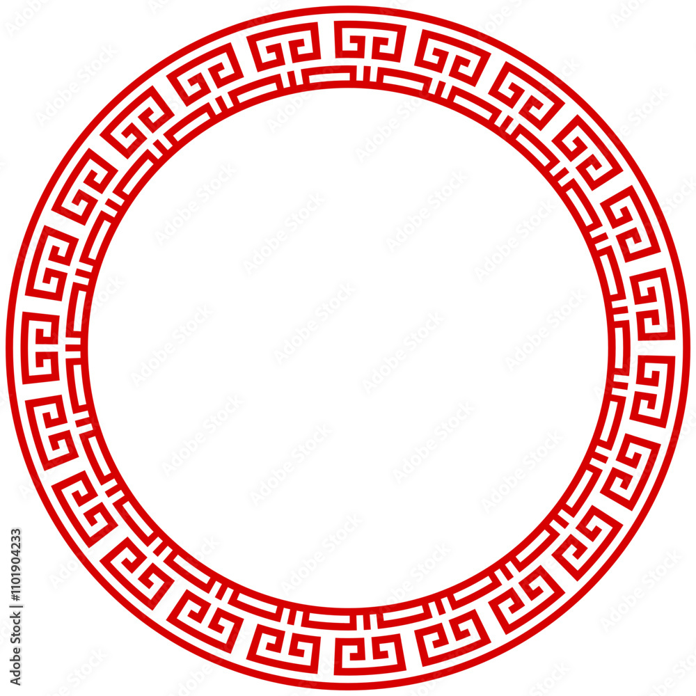 Chinese red circle frame set vector design. Chinese Oriental Border Ornament. Chinese red circle frame set vector design. Chinese Oriental Border Ornament.