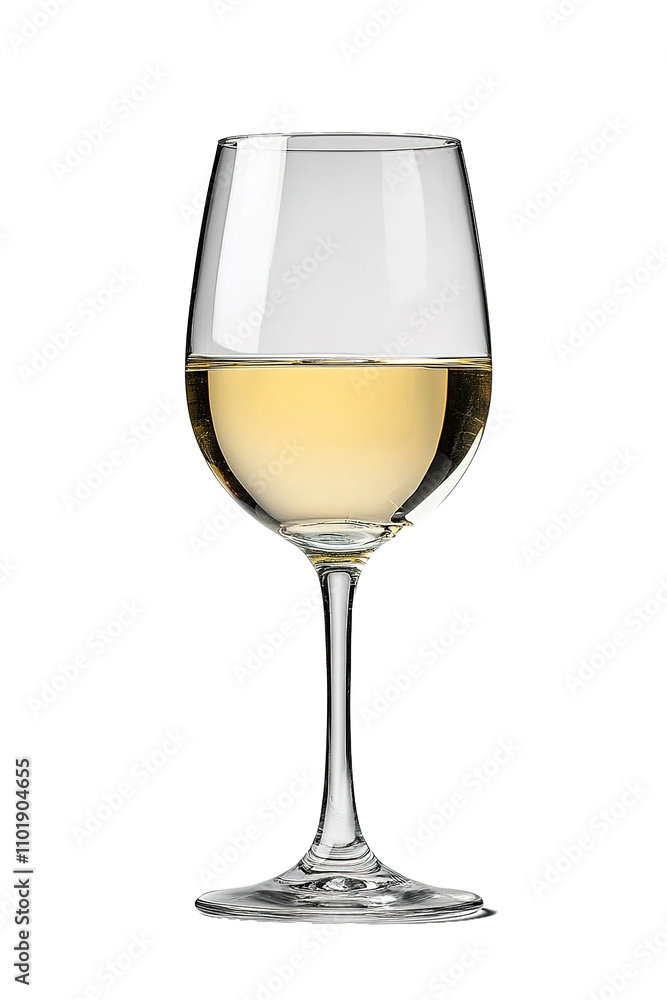 a elegant Glass of white wine on isolated transparent background, side view a elegant Glass of white wine on isolated transparent background, side view