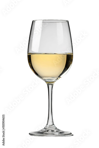 a elegant Glass of white wine on isolated transparent background, side view