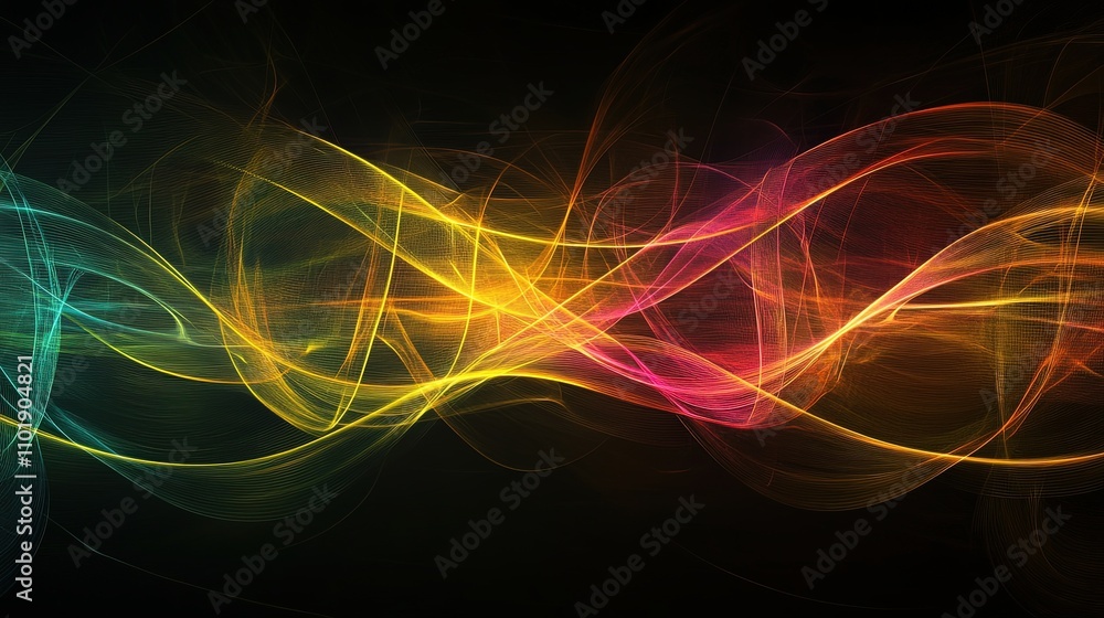 Obraz premium line neon effect abstract background