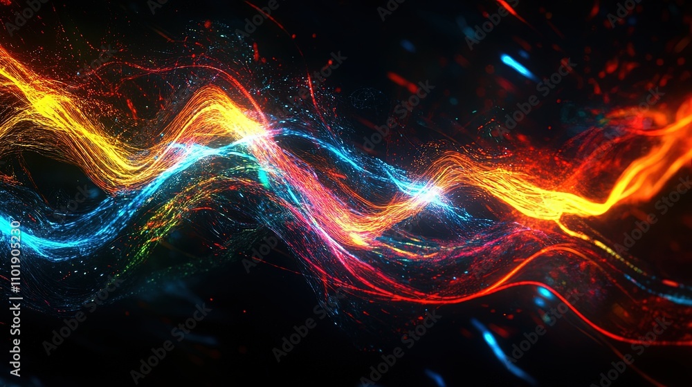 Fototapeta premium line neon effect abstract background