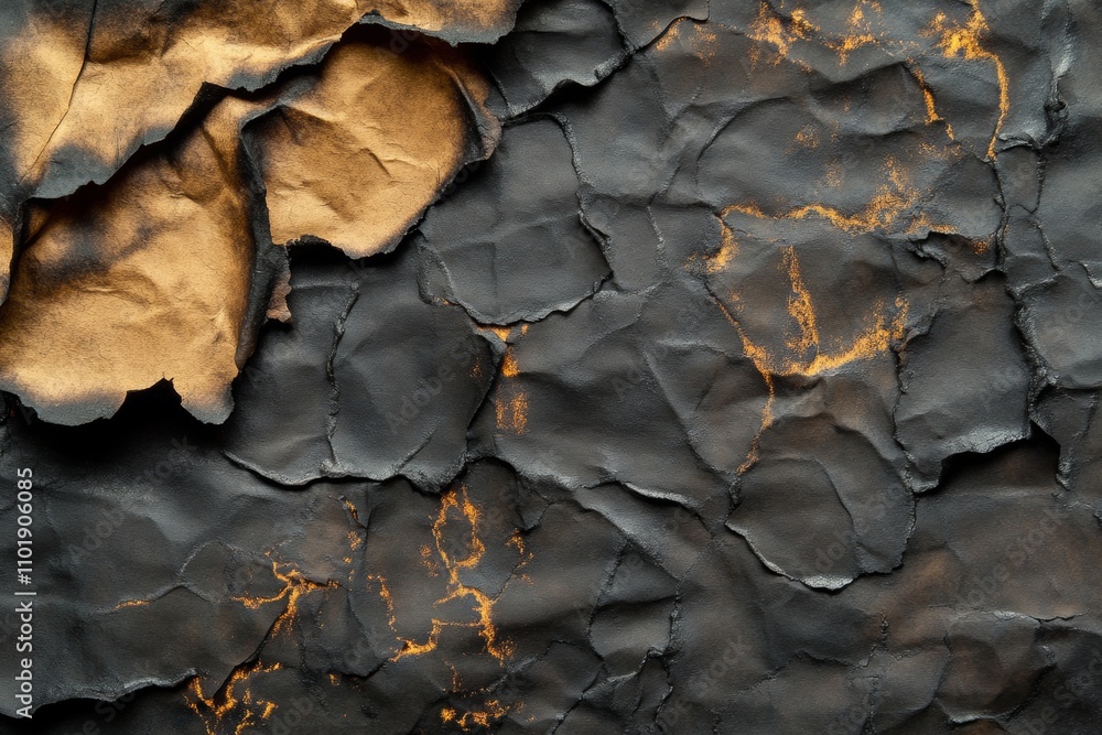 Close-Up Detail of Paper with Burned Sides, Highlighting Textural Effects Close-Up Detail of Paper with Burned Sides, Highlighting Textural Effects