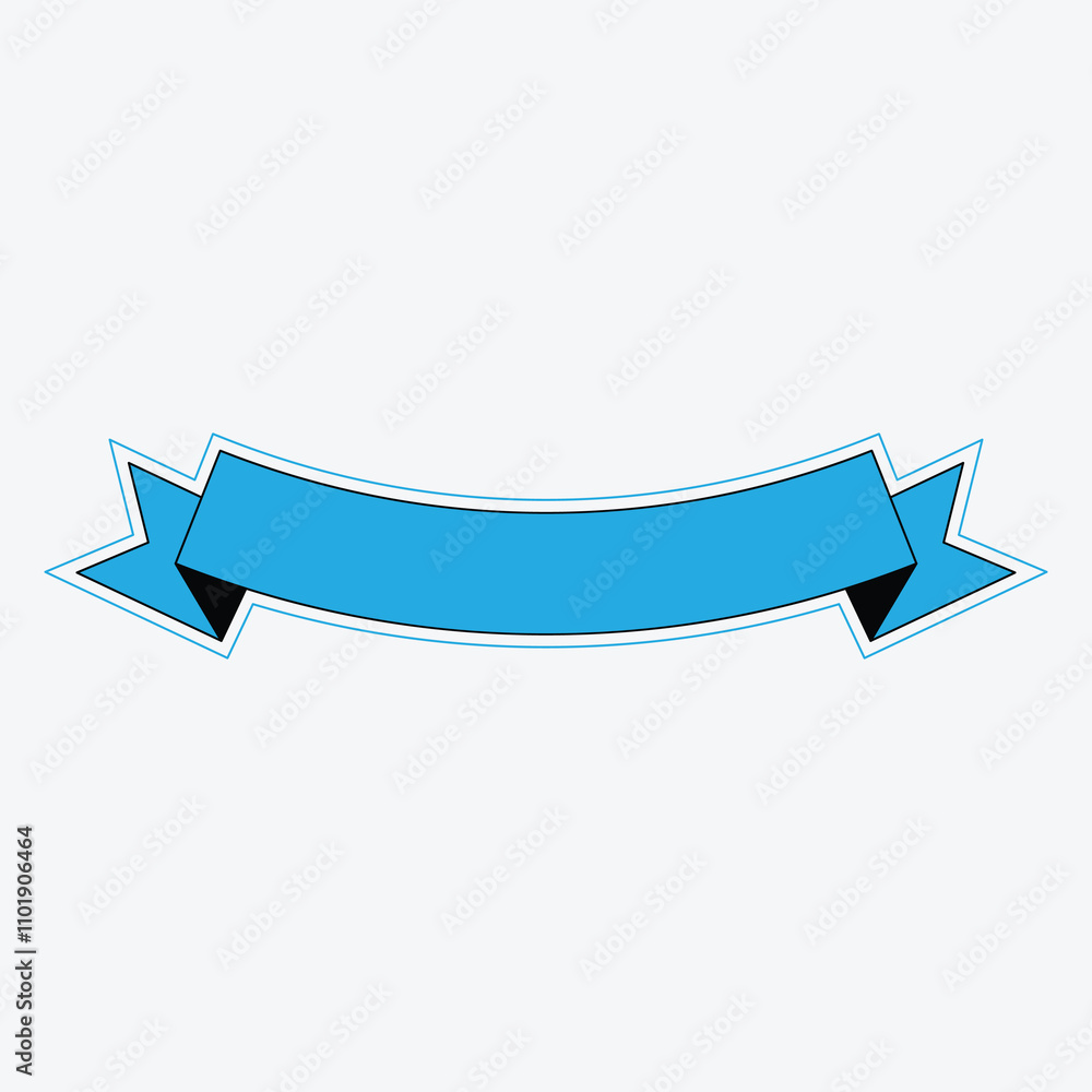 A blue ribbon banner with pointed ends, suitable for text or decoration. A blue ribbon banner with pointed ends, suitable for text or decoration.