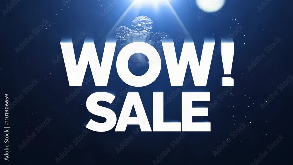 A blue background with a white WOW Sale sign. The sign is surrounded by a blue circle A blue background with a white WOW Sale sign. The sign is surrounded by a blue circle