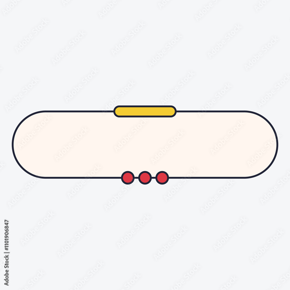 A minimalist design featuring an elongated shape with colored buttons. A minimalist design featuring an elongated shape with colored buttons.