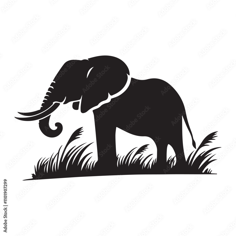 Fototapeta premium elephant silhouette vector