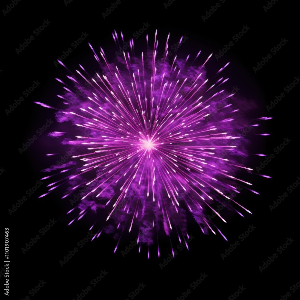 A fireworks celebration lighting up the night sky during a festive holiday event, isolated on black background A fireworks celebration lighting up the night sky during a festive holiday event, isolated on black background