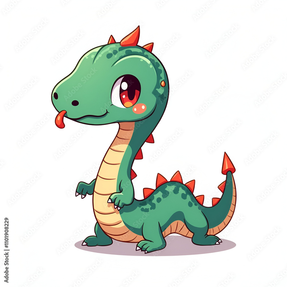 Fototapeta premium Cute Snake Chibi Character