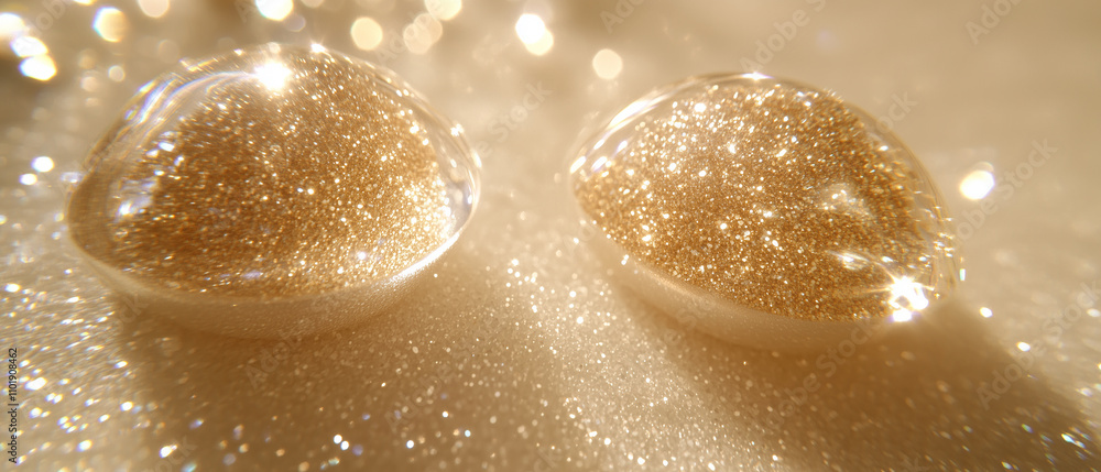 Gold Glitter Spheres. Gold Glitter Spheres.