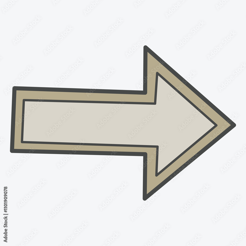 A simple right-pointing arrow with a thick border, indicating direction or guidance. A simple right-pointing arrow with a thick border, indicating direction or guidance.