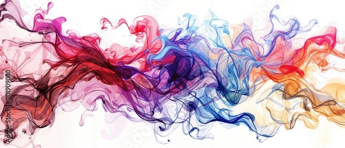 Ethereal Dancers - Swirling Burst of Colorful Smoke with Reds, Blues, and Purples, Art Desigh Background Wallpaper