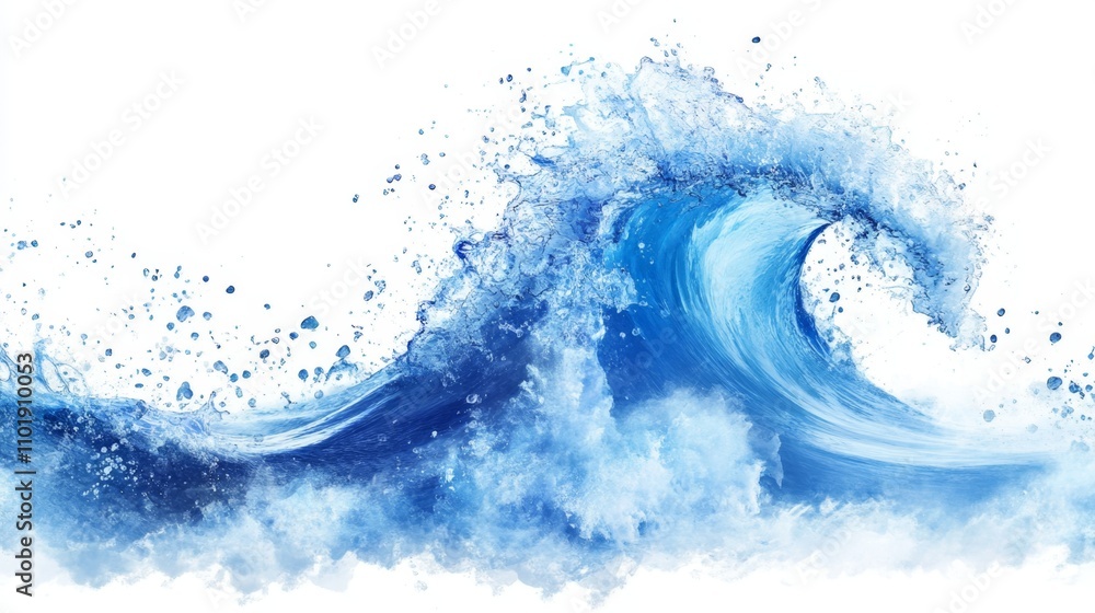 Blue Wave splash isolated on white background Blue Wave splash isolated on white background