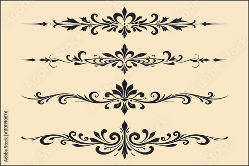 Elegant Vintage Ornamental Dividers and Flourishes Collection