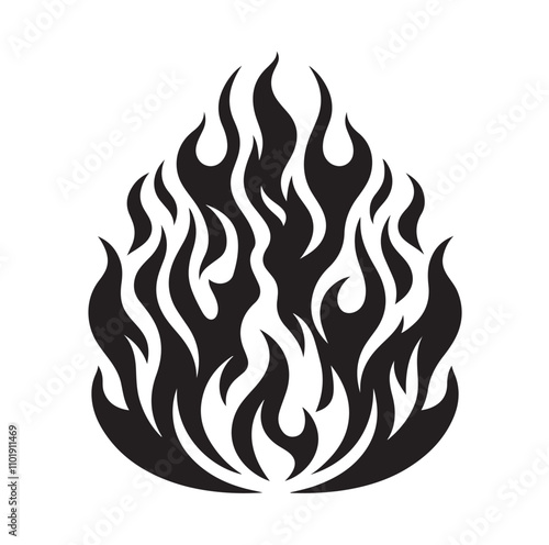 Fire flame silhouette vector illustration 