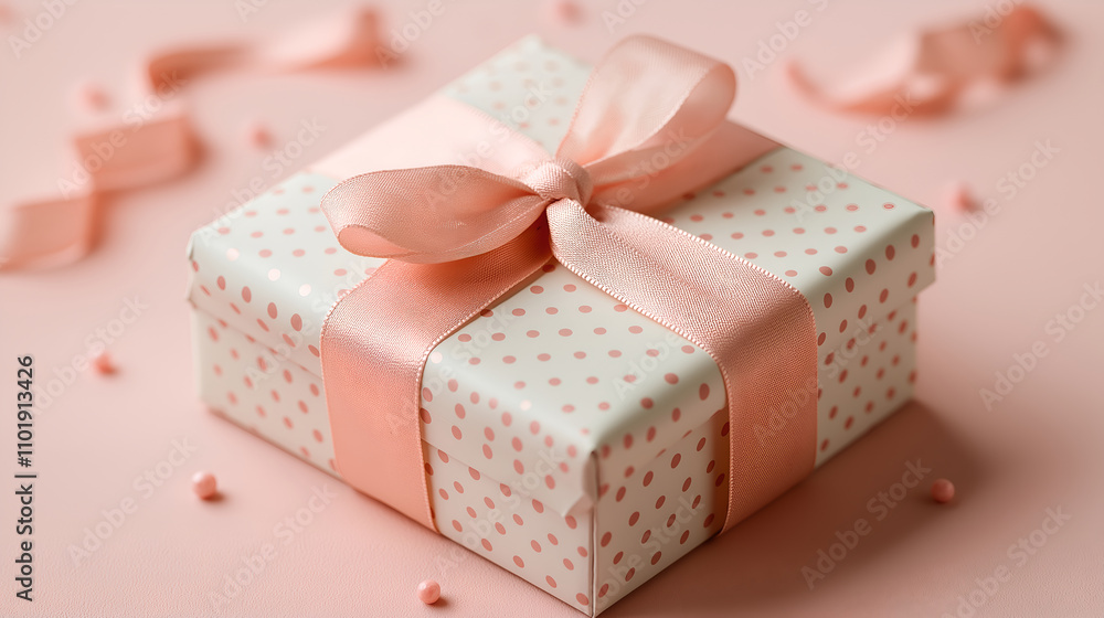 White luxury gift box and pink ribbon, perfect for holidays or special occasions. White luxury gift box and pink ribbon, perfect for holidays or special occasions.