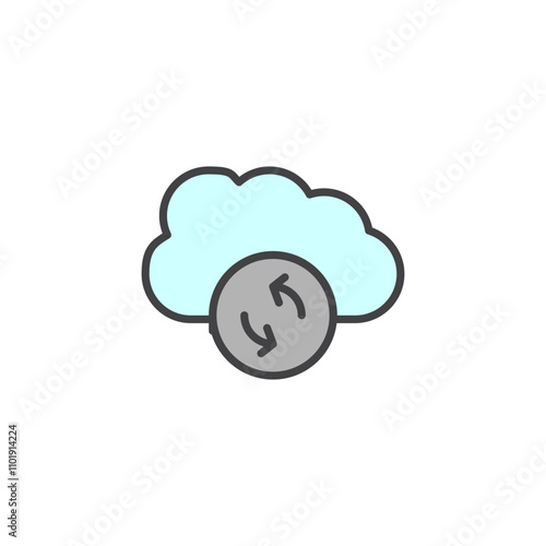 Cloud sync icon in colored version