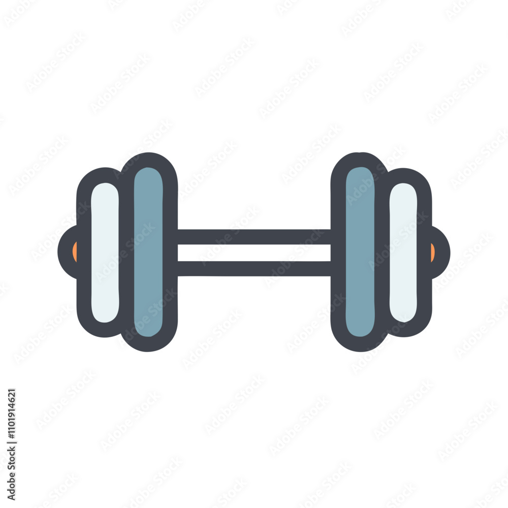 Dumbbell icon for fitness and strength training Dumbbell icon for fitness and strength training