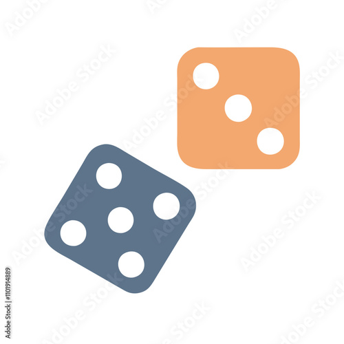Dice rolling icon for games and chance