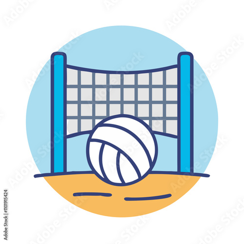 Volleyball net and ball icon
