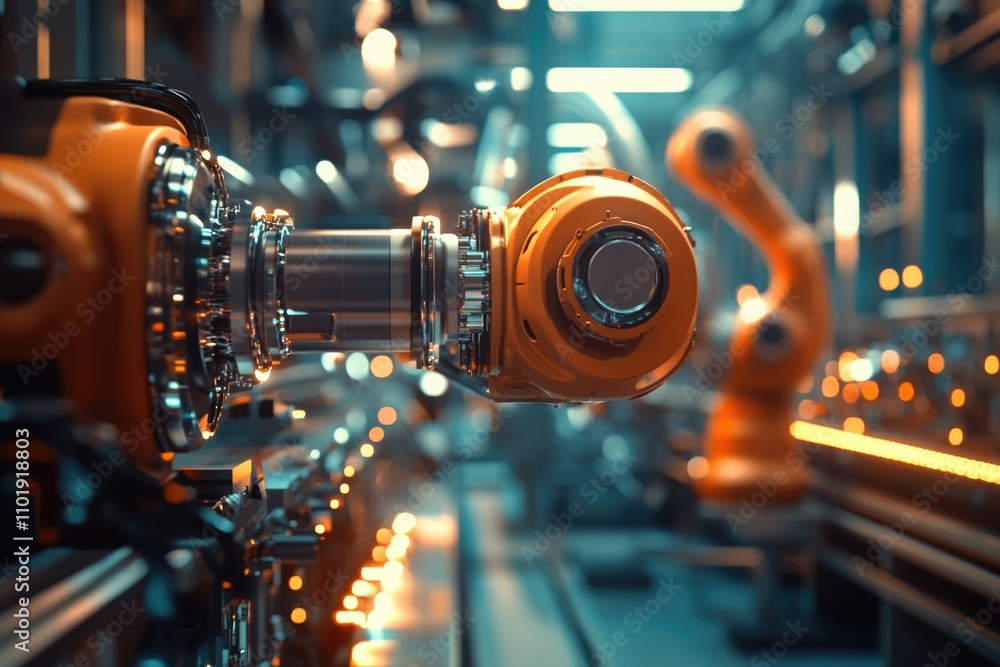 Fototapeta premium A detailed view of machinery in an industrial setting