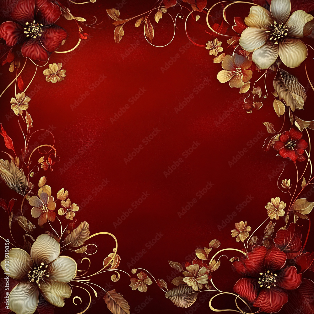 Elegant red gradient floral swirl patterns with gold accents, perfect for Chinese New Year greetings, luxury branding, or festive wallpapers. Elegant red gradient floral swirl patterns with gold accents, perfect for Chinese New Year greetings, luxury branding, or festive wallpapers.