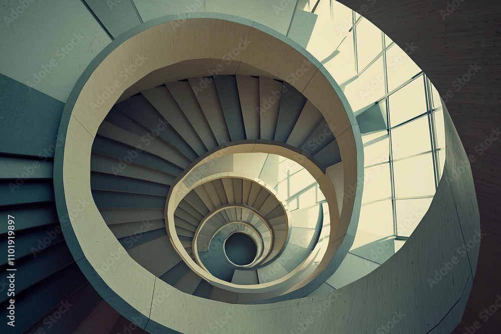 custom made wallpaper toronto digitalSpiral staircase design highlighting natural light and geometry