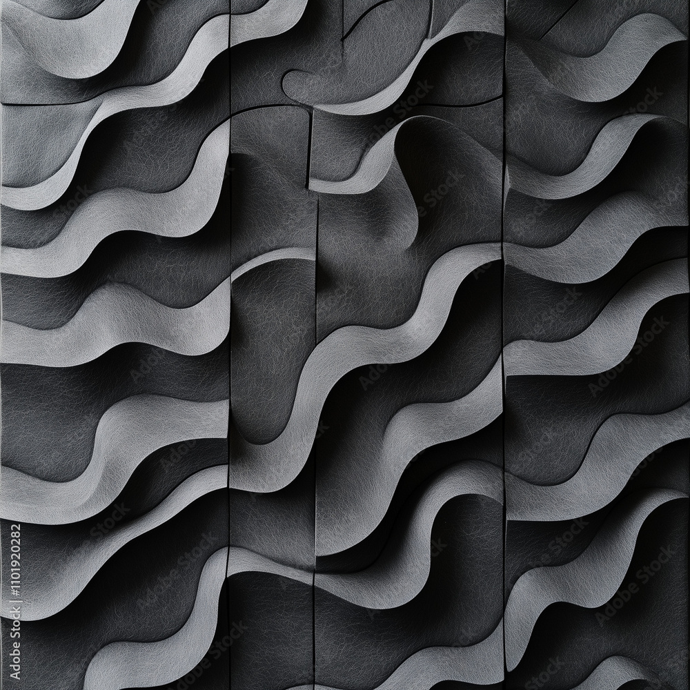 Obraz premium a black wave pattern, generative AI 