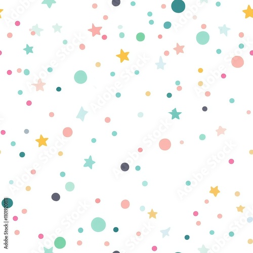 Colorful Stars and Circles Pattern Design