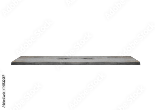 White marble window sill. On isolated transparent background. photo