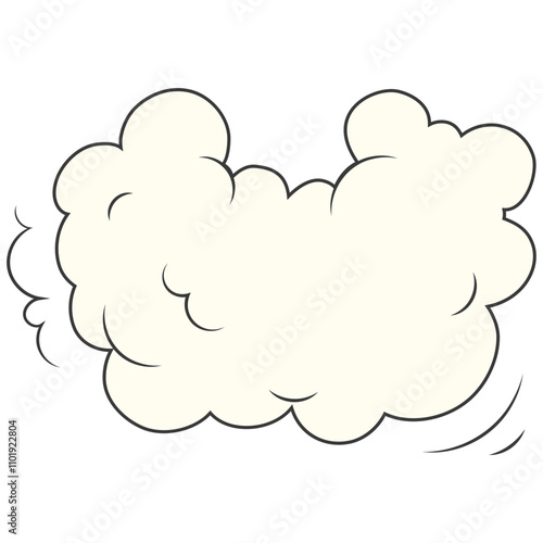 Speed cloud comic. Cartoon fast motion clouds vector set. Hand drawn comic doodles.