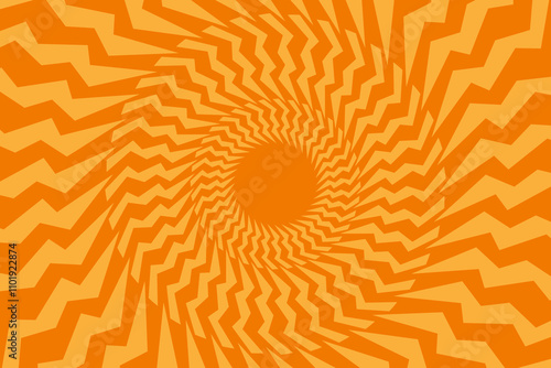 Vibrant Abstract Orange Spiral Optical Illusion Pattern Background. Vector Illustration. Wallpaper photo