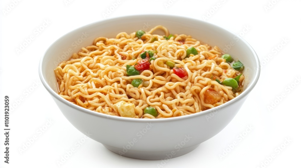Bowl Of Instant Noodles isolated on white background Bowl Of Instant Noodles isolated on white background
