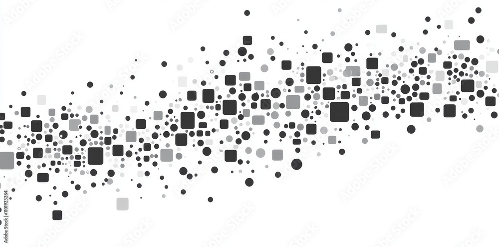 A random color dot pattern with an abstract geometric design of squares in the background. A random color dot pattern with an abstract geometric design of squares in the background.