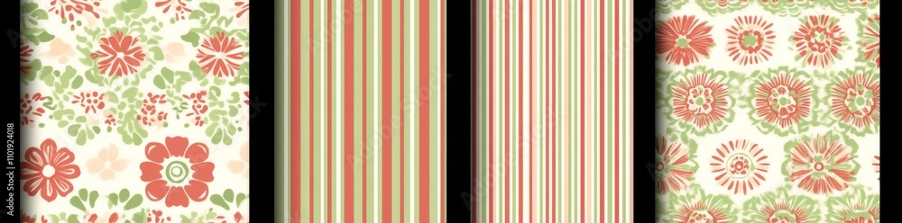 A collection of rainbow modern geometric seamless patterns. Bright, colorful backgrounds feature minimalist modern labels. Cute abstract geometrical textures. Simple pattern design suitable for