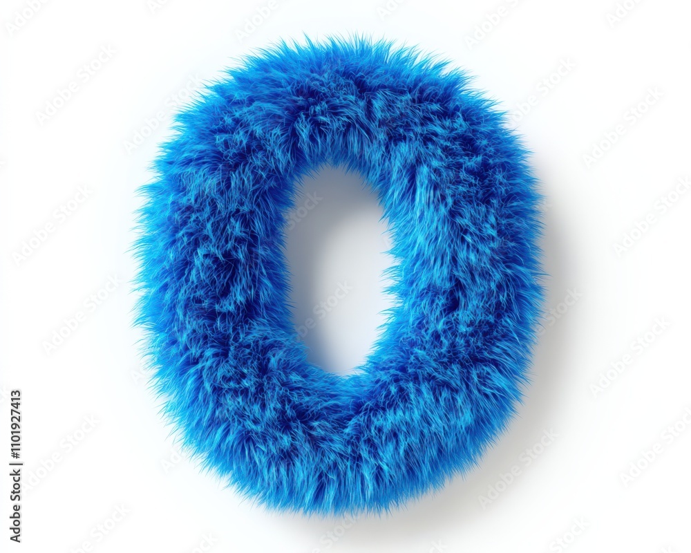 Fur Font. Baby Concept of Furry Capital Letter 'O' in Colorful 3D Illustration Fur Font. Baby Concept of Furry Capital Letter 'O' in Colorful 3D Illustration