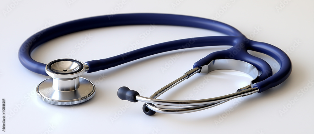Blue Stethoscope on White Background. Blue Stethoscope on White Background.