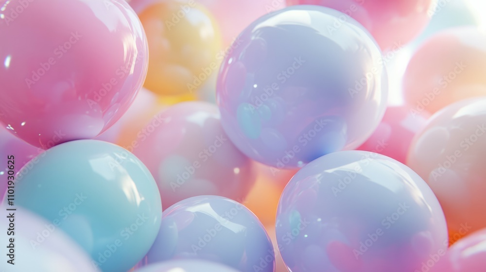 A close-up of pastel and bright-colored water balloons arranged in a dense cluster. The glossy texture of the balloons reflects light A close-up of pastel and bright-colored water balloons arranged in a dense cluster. The glossy texture of the balloons reflects light