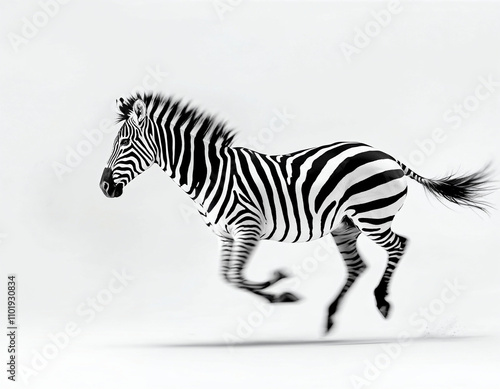 zebra isolated on white on white background photo