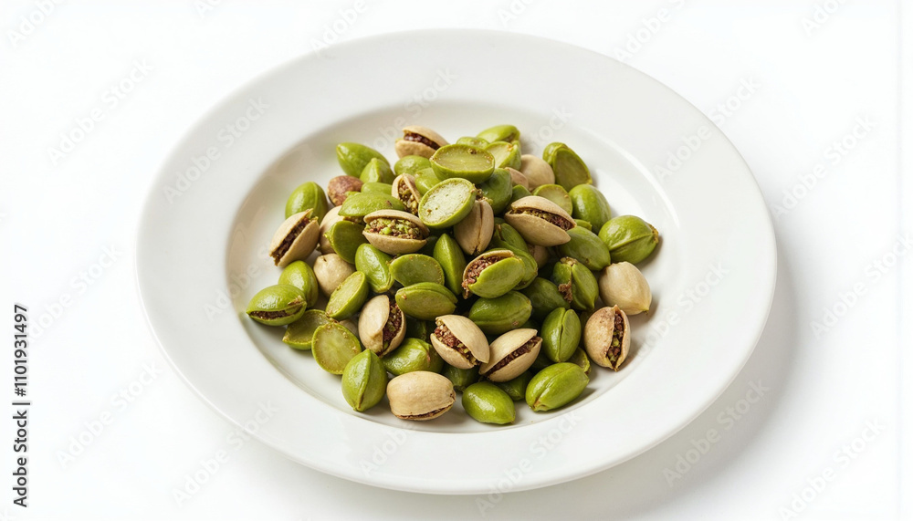 bowl of pistachio nuts on white background bowl of pistachio nuts on white background