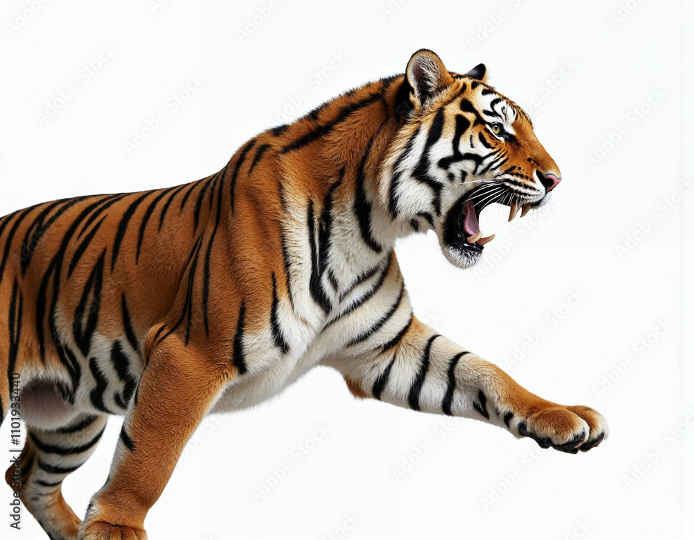 Fototapeta premium tiger on white background
