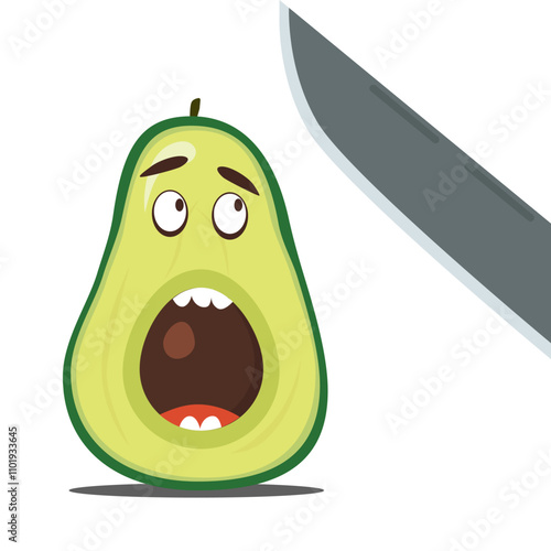 the avocado is terrified of being cut up