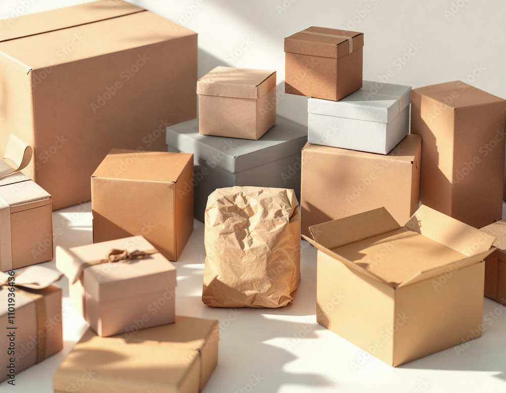 Fototapeta premium cardboard box on a white background