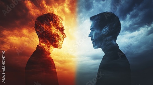 Two opposite poles, difference of opinion