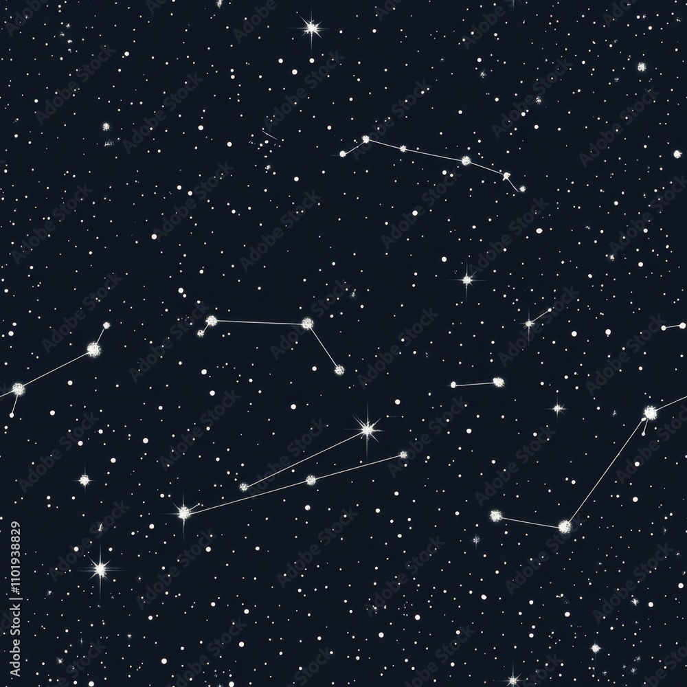 Fototapeta premium Starry Night Sky Pattern Design