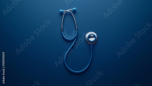 stethoscope on blue background