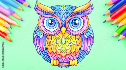 printable owl mandala design is ideal for coloring activities, tattoo inspiration, and art printing photo