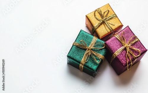 chistmas gift boxes, isolated white background